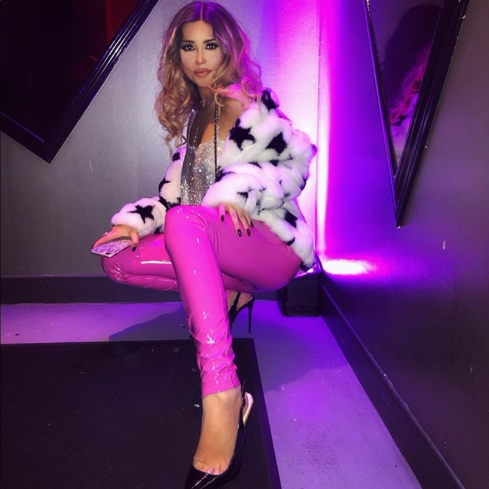 Star pattern fur jacket